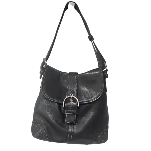 Coach Soho Crossbody Messenger Black Leather Shoulder Bag - Picture 1 of 10